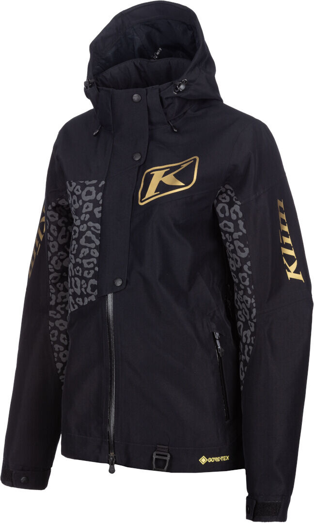 Klim Alpine Leo Chaqueta de moto de nieve para mujer - Negro Gris Rojo Oro (S)