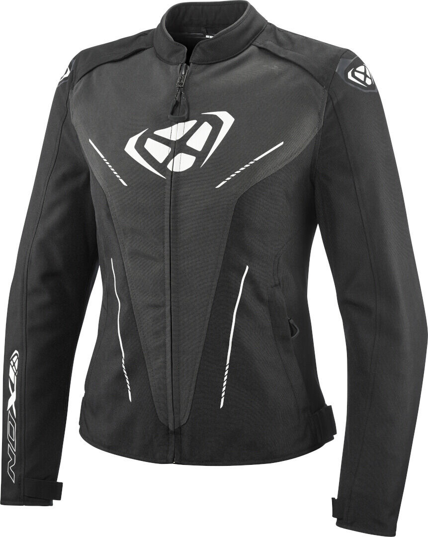 Ixon Prodigy Chaqueta textil impermeable para motociclismo para mujer - Negro Blanco (S)