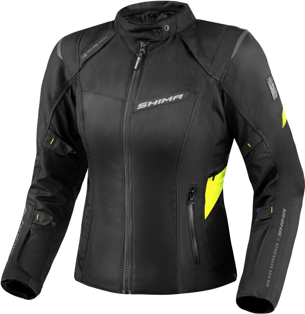 SHIMA Rush 2.0 impermeable Chaqueta textil de motocicleta para mujer - Negro Amarillo (XS)