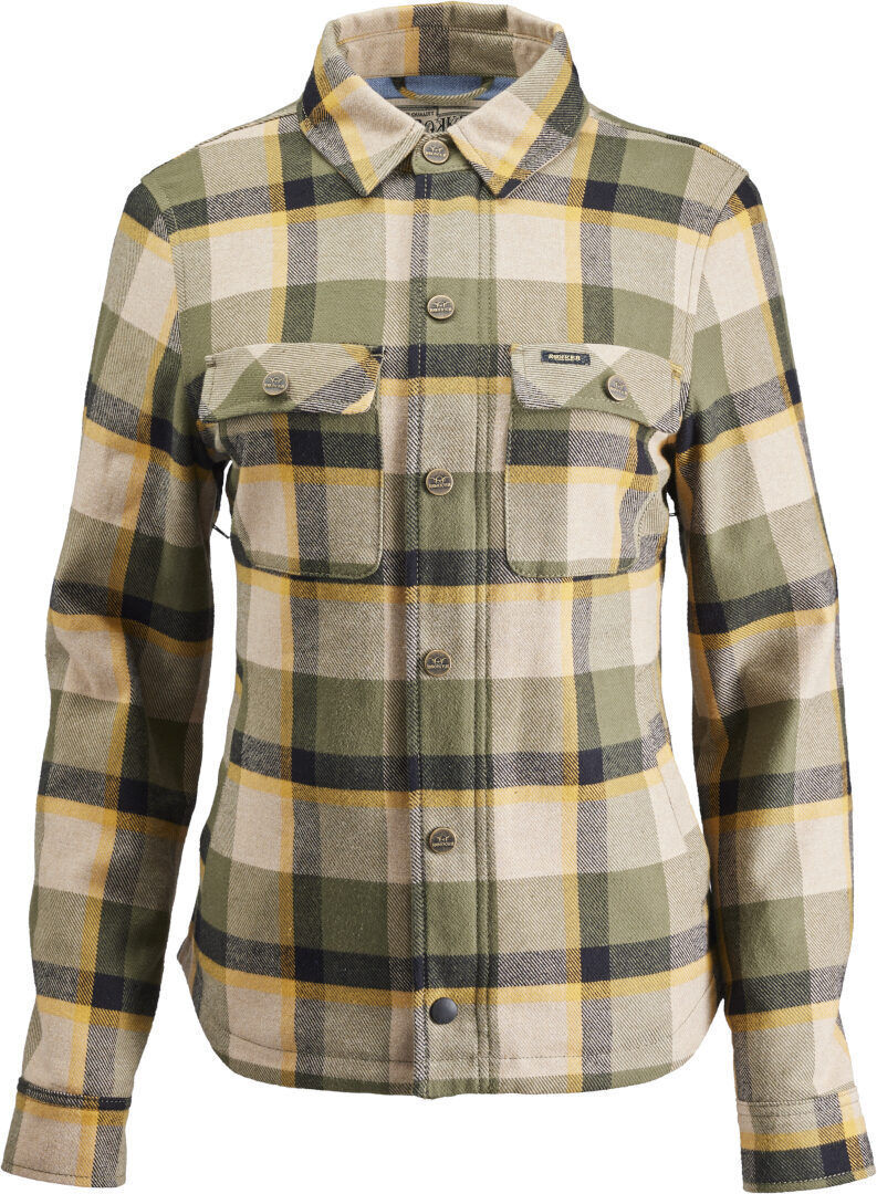 Rokker Memphis Rider Camisa de moto para mujer - Verde (L)