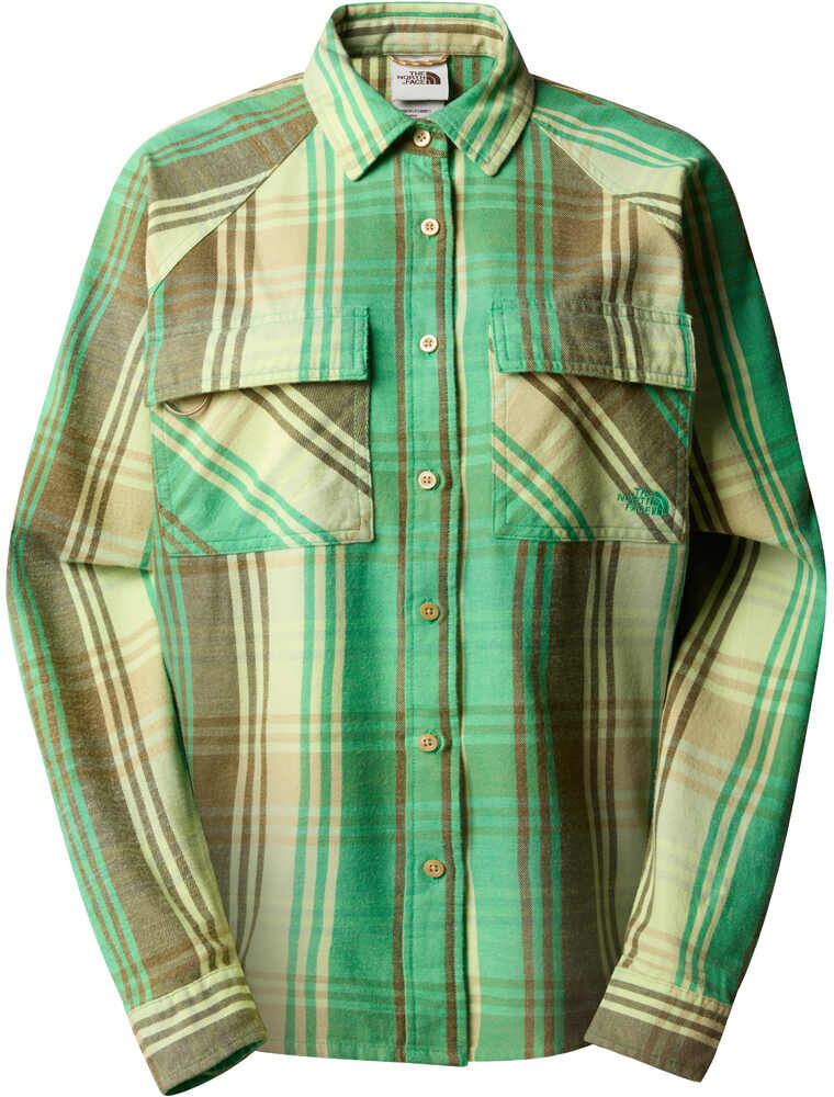 The North Face set up camp flannel camisa montaña manga larga mujer Verde (XL)