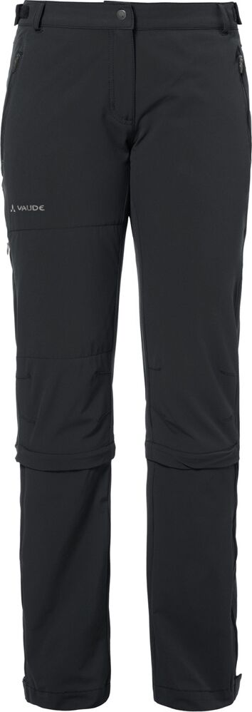 Vaude farley stretch capri t-zip ii pantalón montaña mujer Negro (36)