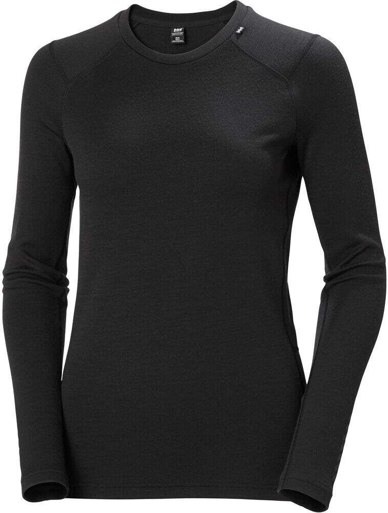 Helly Hansen lifa merino midweight camiseta térmica manga larga mujer Negro (XL)