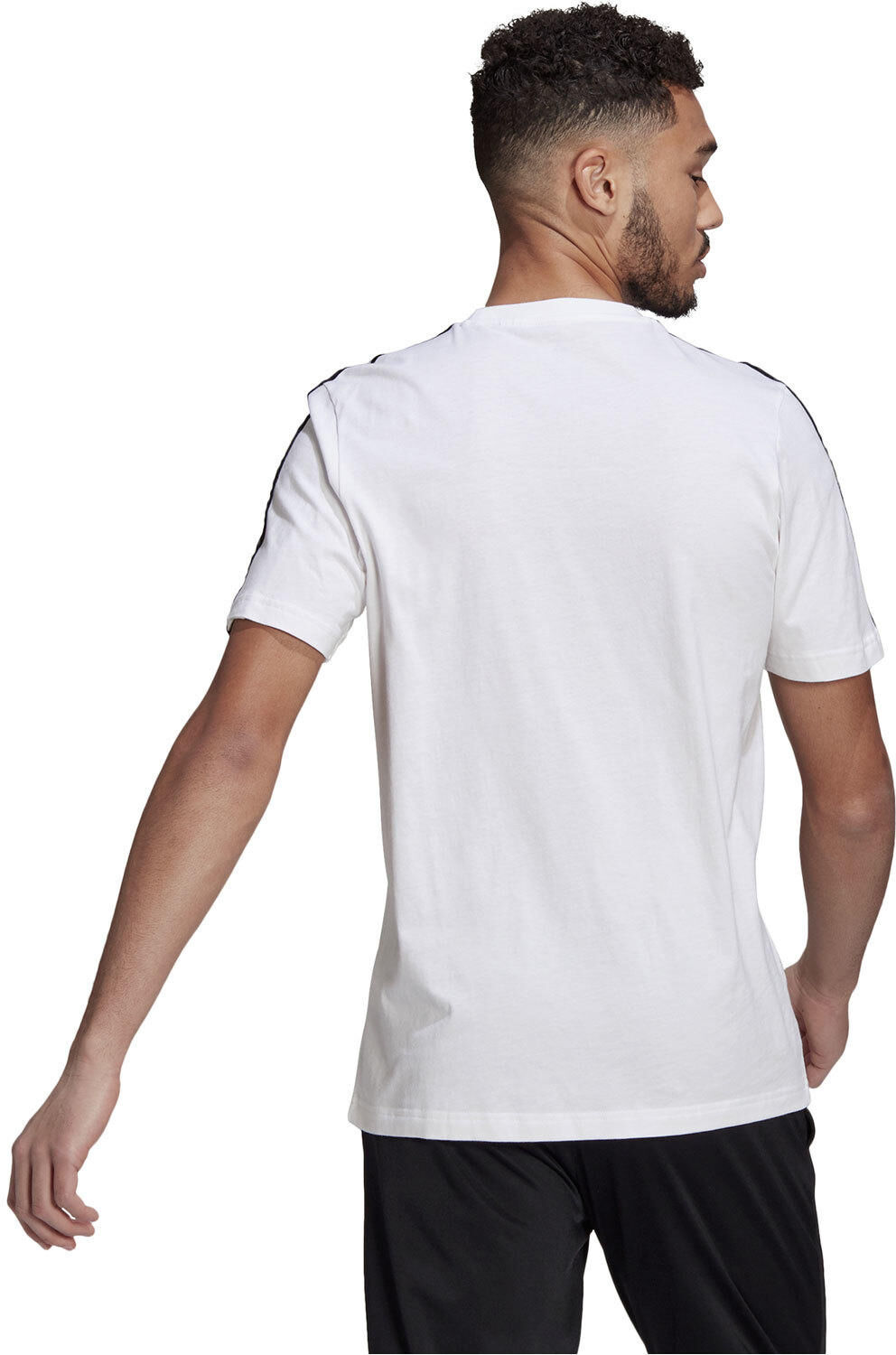 Adidas essentials 3 bandas camiseta manga corta hombre Blanco (XXL)