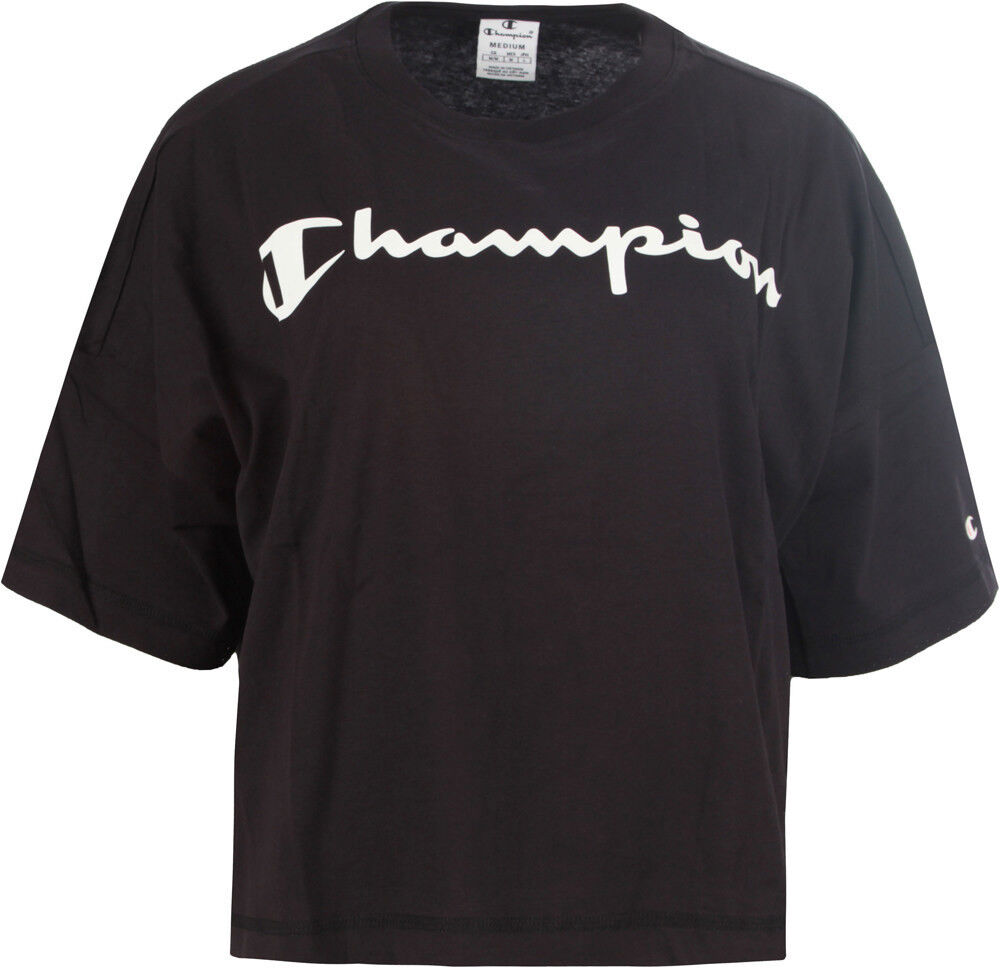 Champion crewneck t-shirt camiseta manga corta mujer Negro (M)