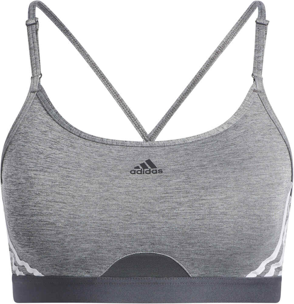 Adidas aeroreact training light-support 3 bandas sujetadores deportivos Gris (L)