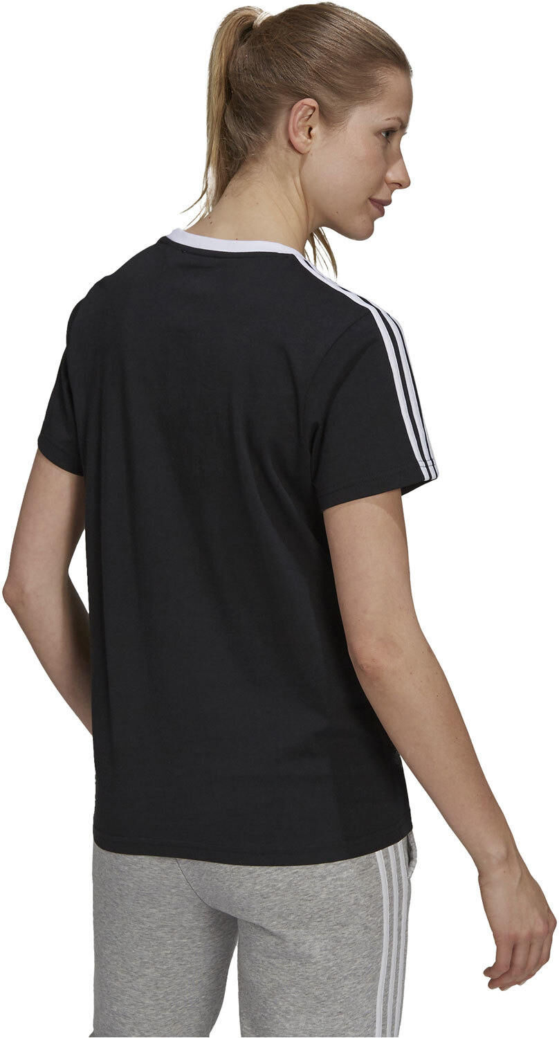 Adidas essentials 3 bandas camiseta manga corta mujer Negro (M)