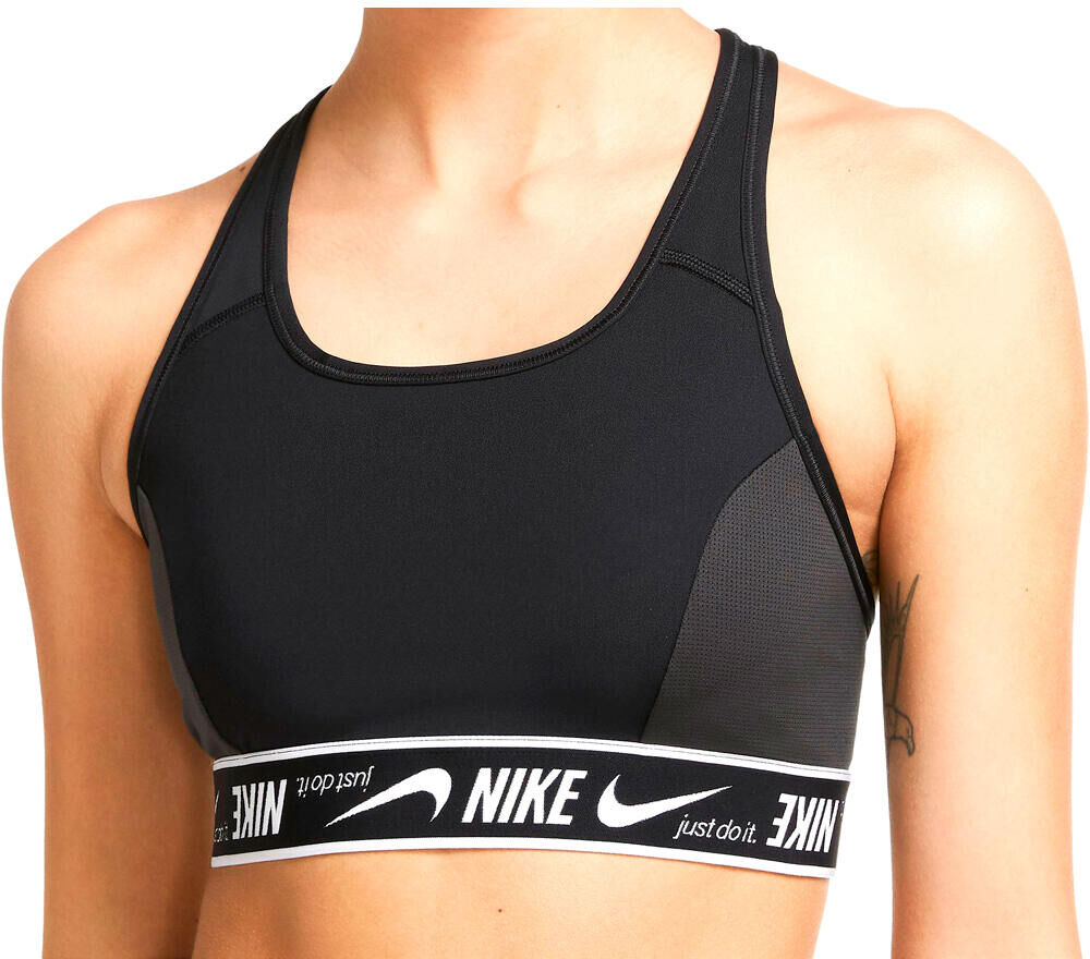 Nike dri-fit swoosh logo sujetadores deportivos Negro (L)