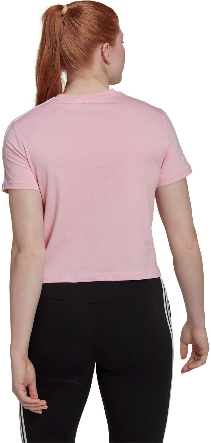 Adidas essentials loose cropped 3 bandas camiseta manga corta mujer Rosa (L)