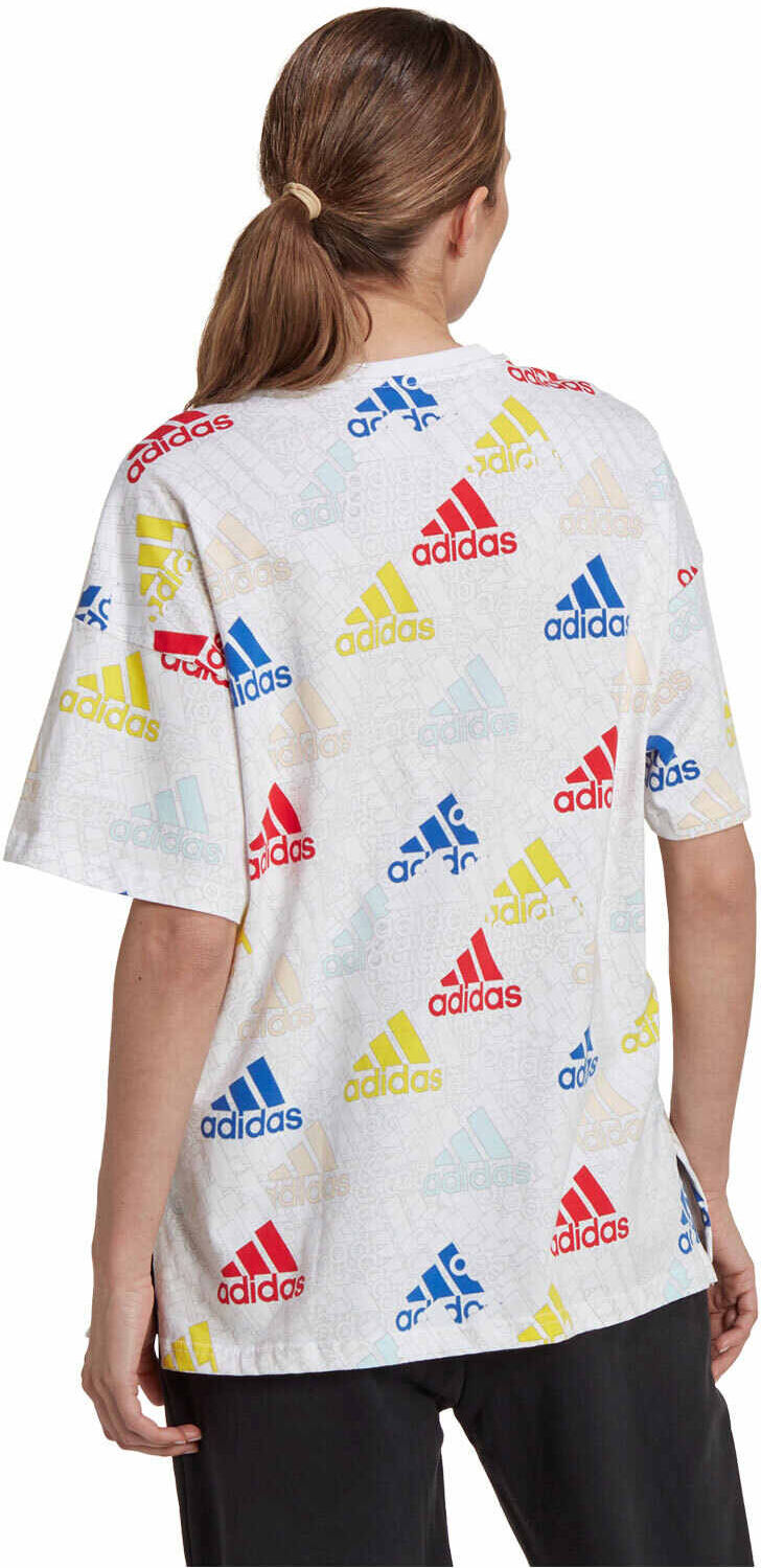 Adidas essentials multi-colored logo boyfriend camiseta manga corta mujer  (XS)