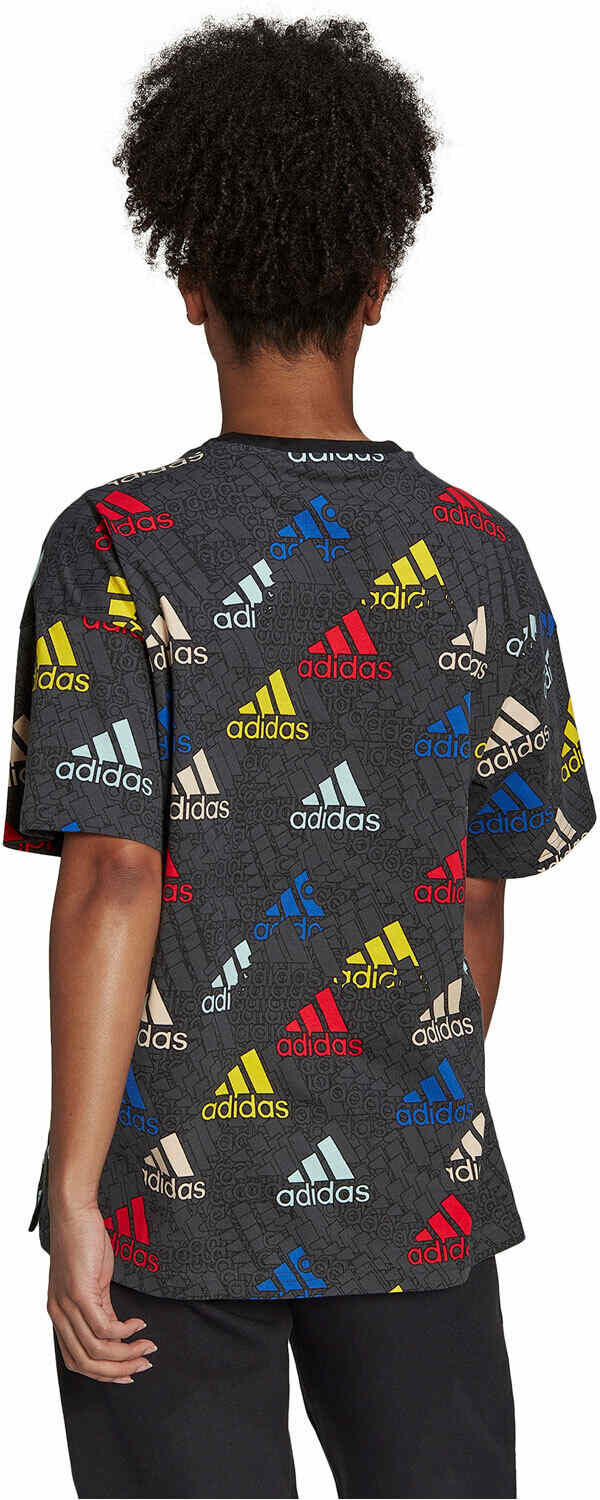 Adidas essentials multi-colored logo boyfriend camiseta manga corta mujer  (M)