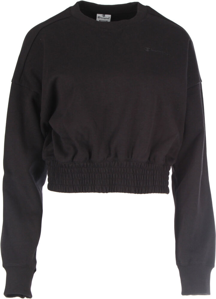 Champion crewneck croptop sweatshirt sudadera mujer Negro (S)