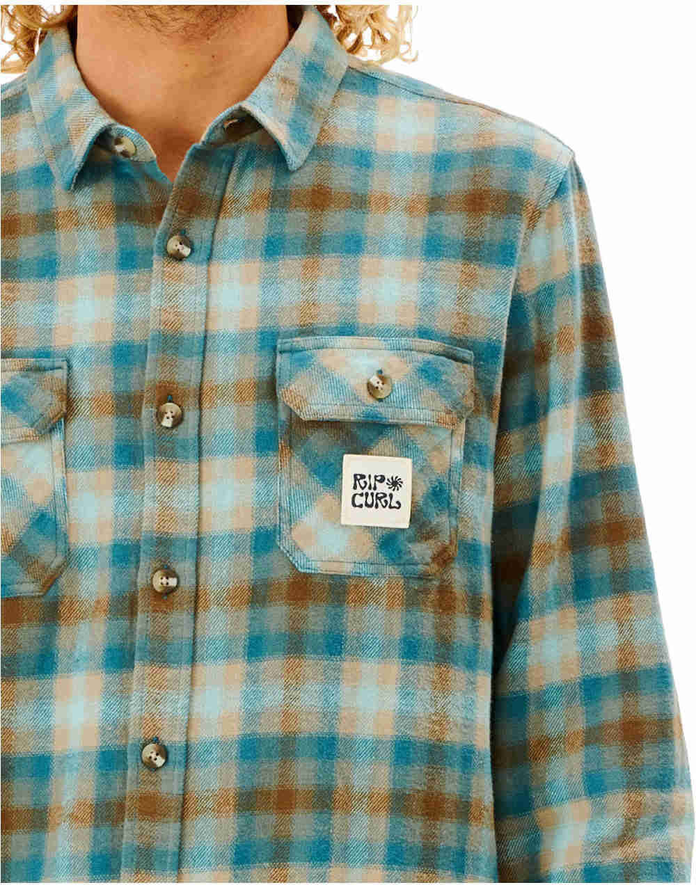 Rip Curl swc flannel shirt camisa manga larga hombre Gris (XL)