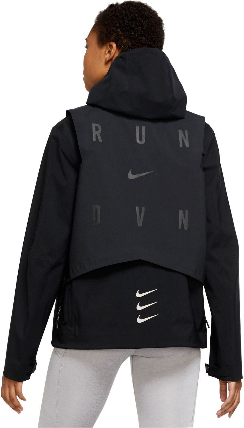 Nike run dvn jkt fz hd CHAQUETA RUNNING MUJER Negro (L)