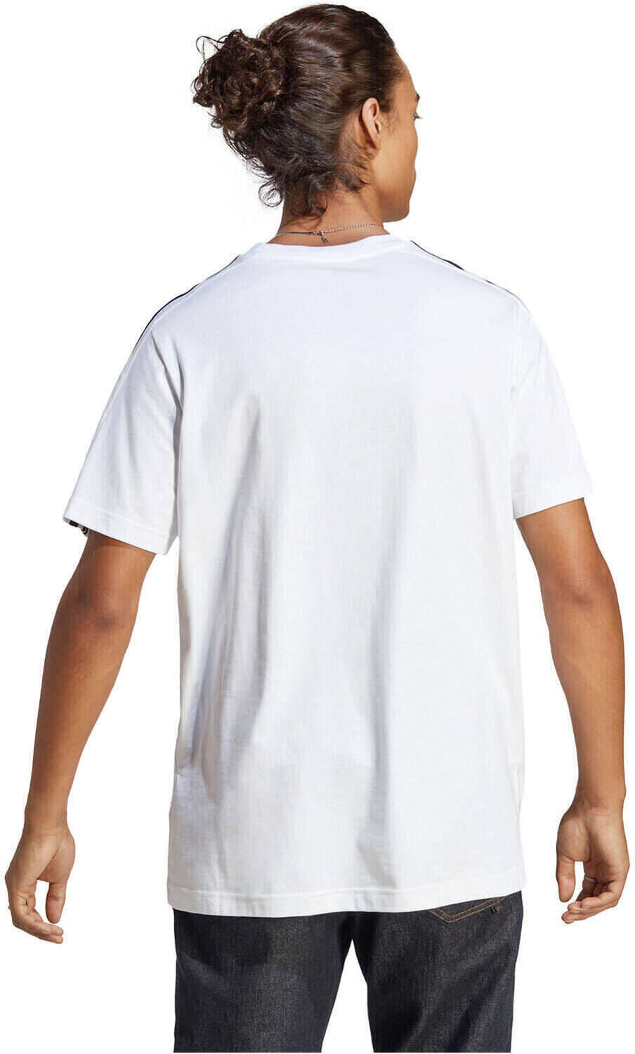 Adidas essentials single 3 bandas camiseta manga corta hombre Blanco (S)