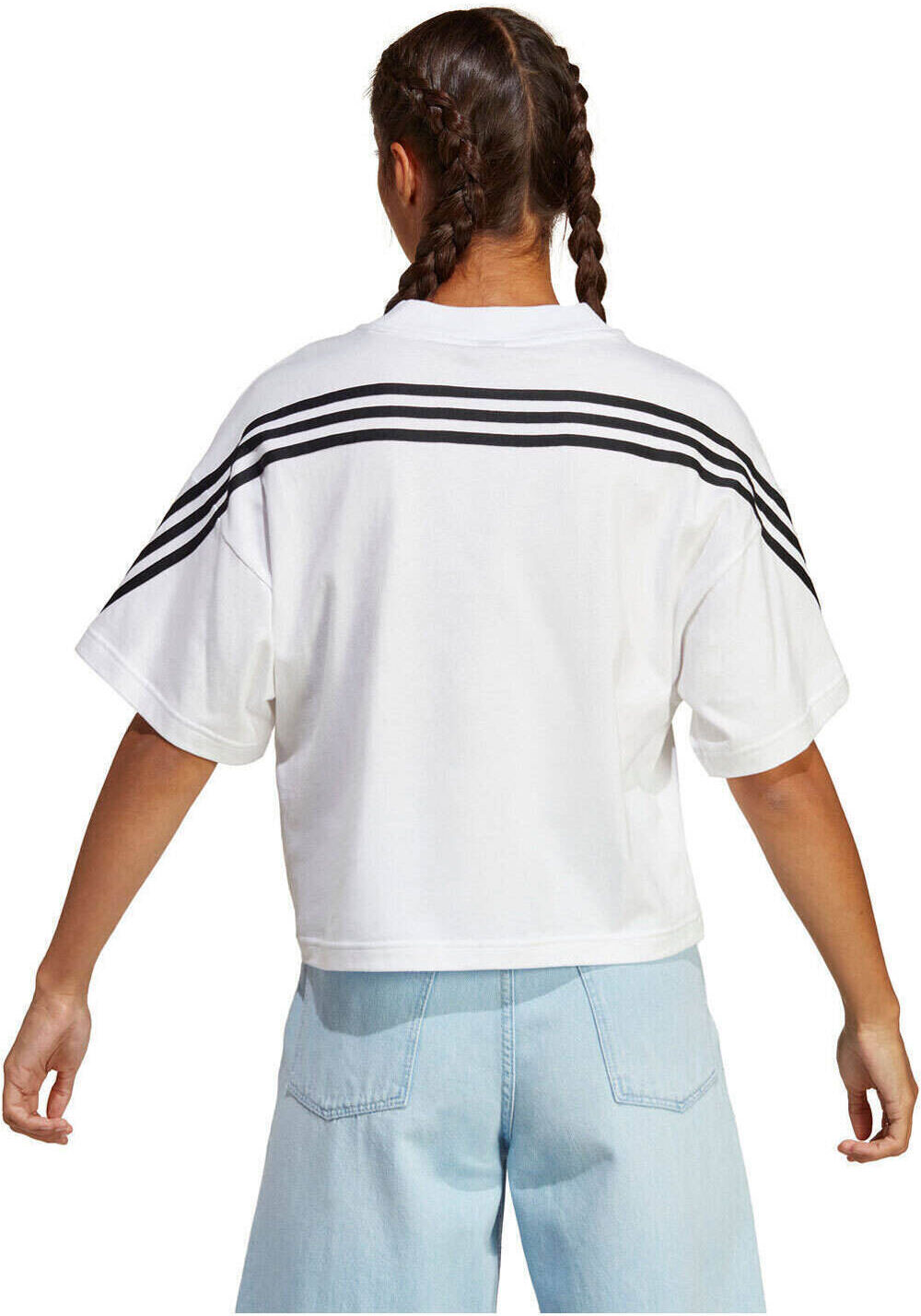 Adidas future icons 3 bandas camiseta manga corta mujer Blanco (S)