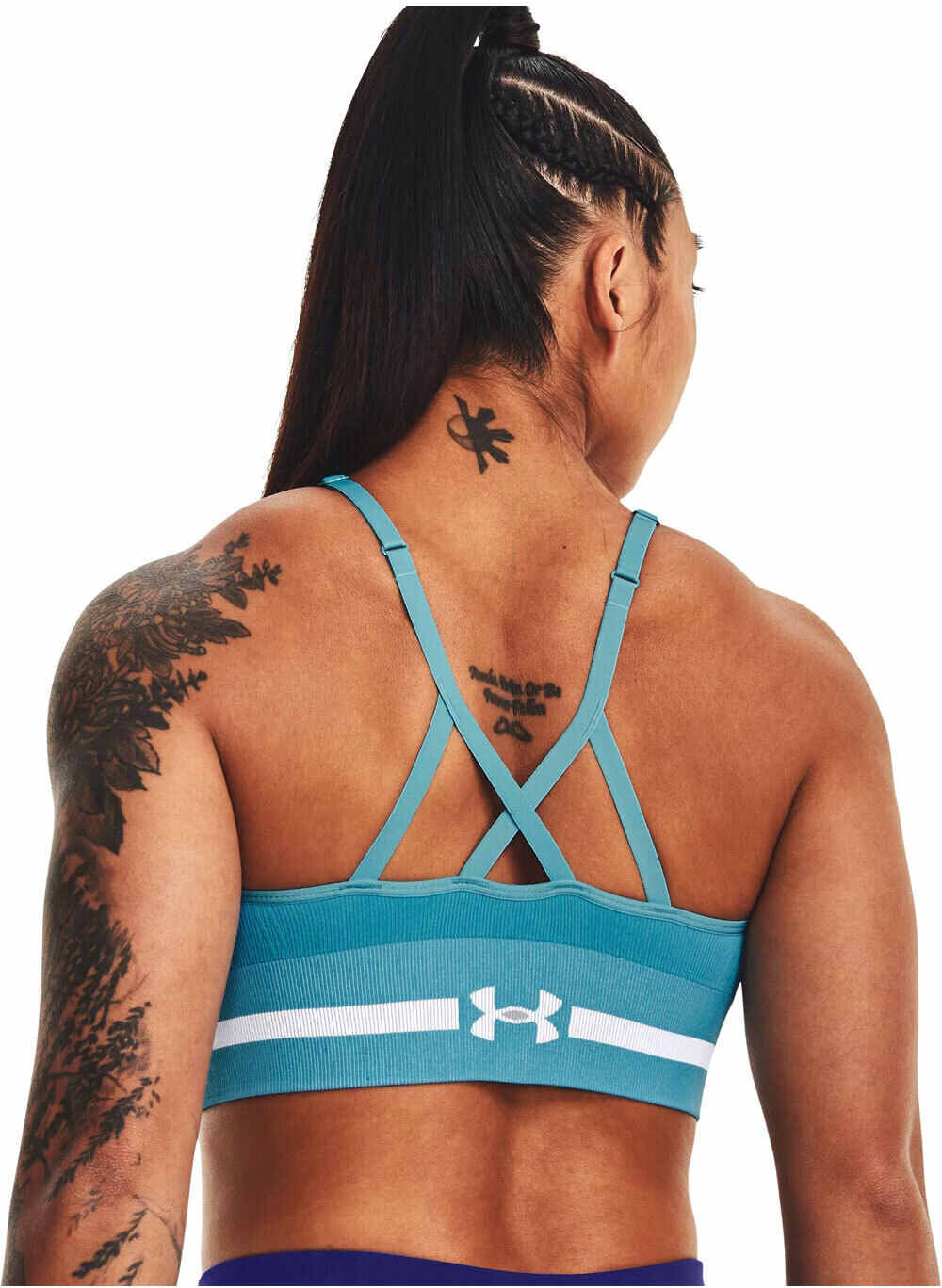 Under Armour seamless low long bra jersey mujer Azul (S)