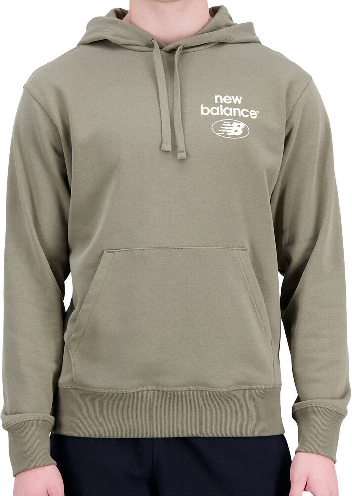 New Balance essentials brushed back fleece sudadera hombre Verde (S)