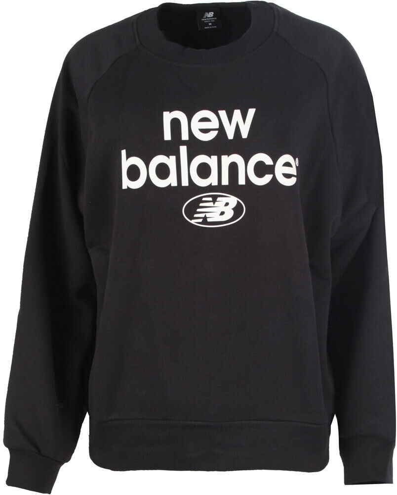 New Balance essentials reimagined brushed back fleece crewneck sudadera mujer Negro (XS)