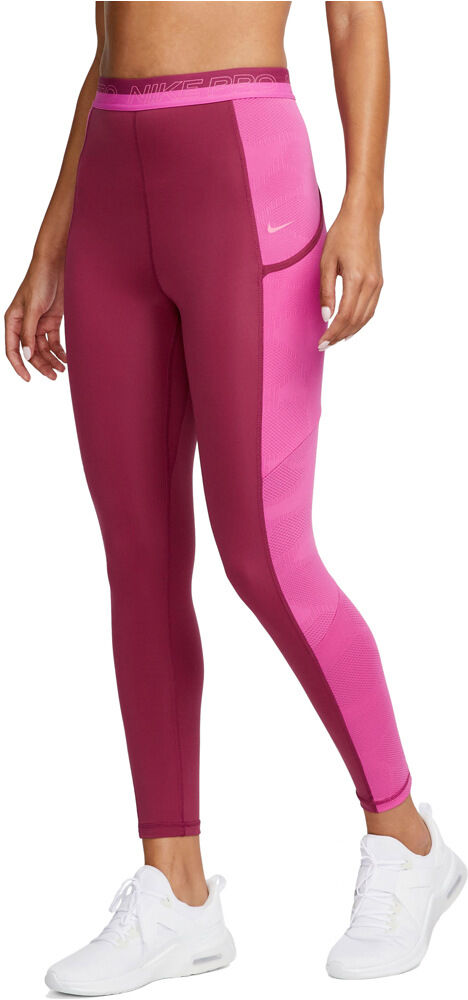 Nike pro dri-fit 7/8 pantalones y mallas largas fitness mujer Rosa (L)