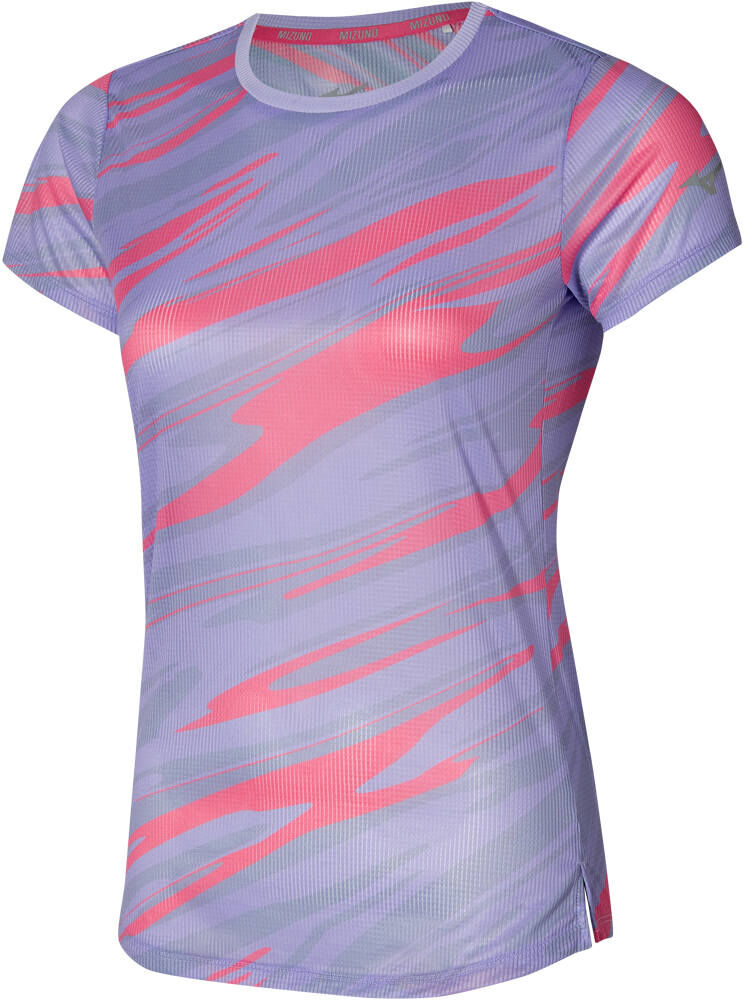 Mizuno dry aeroflow graphic camiseta entrenamiento manga corta mujer Morado