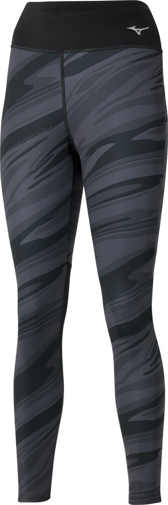 Mizuno 7/8 printed malla larga running mujer Negro (L)