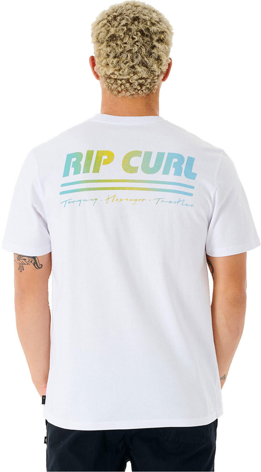 Rip Curl surf revival decal camiseta manga corta hombre Blanco (L)