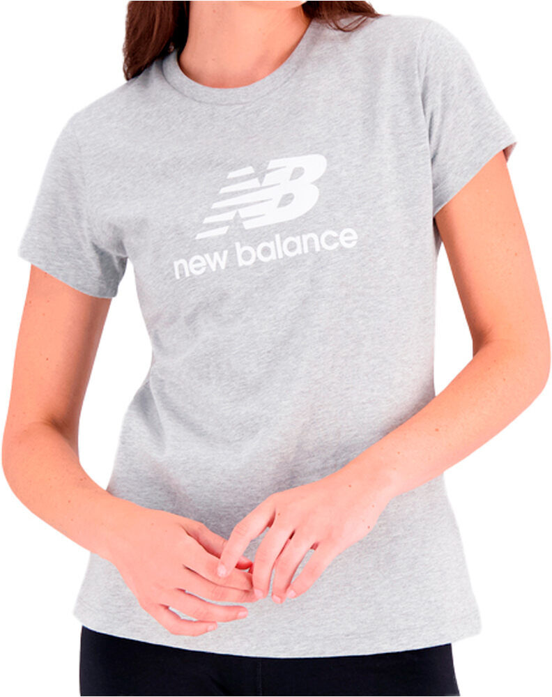 New Balance stacked logo camiseta manga corta mujer Gris (L)