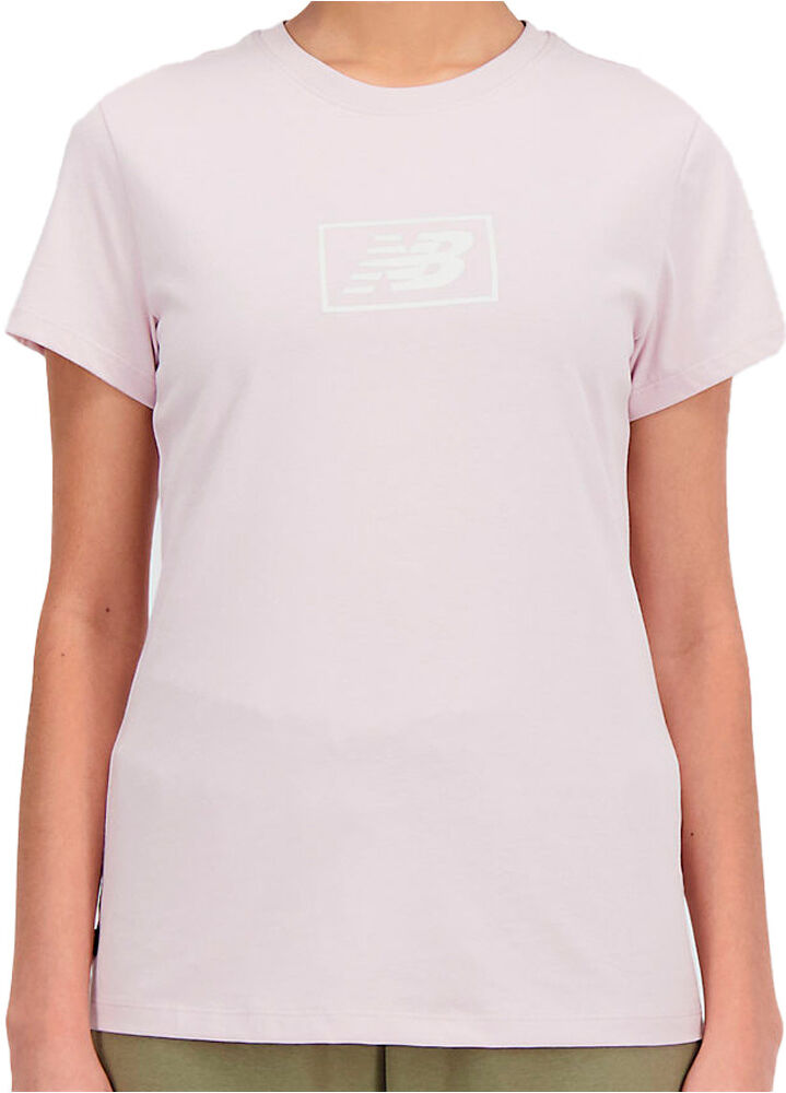 New Balance cotton jersey athletic fit camiseta manga corta mujer Rosa (S)