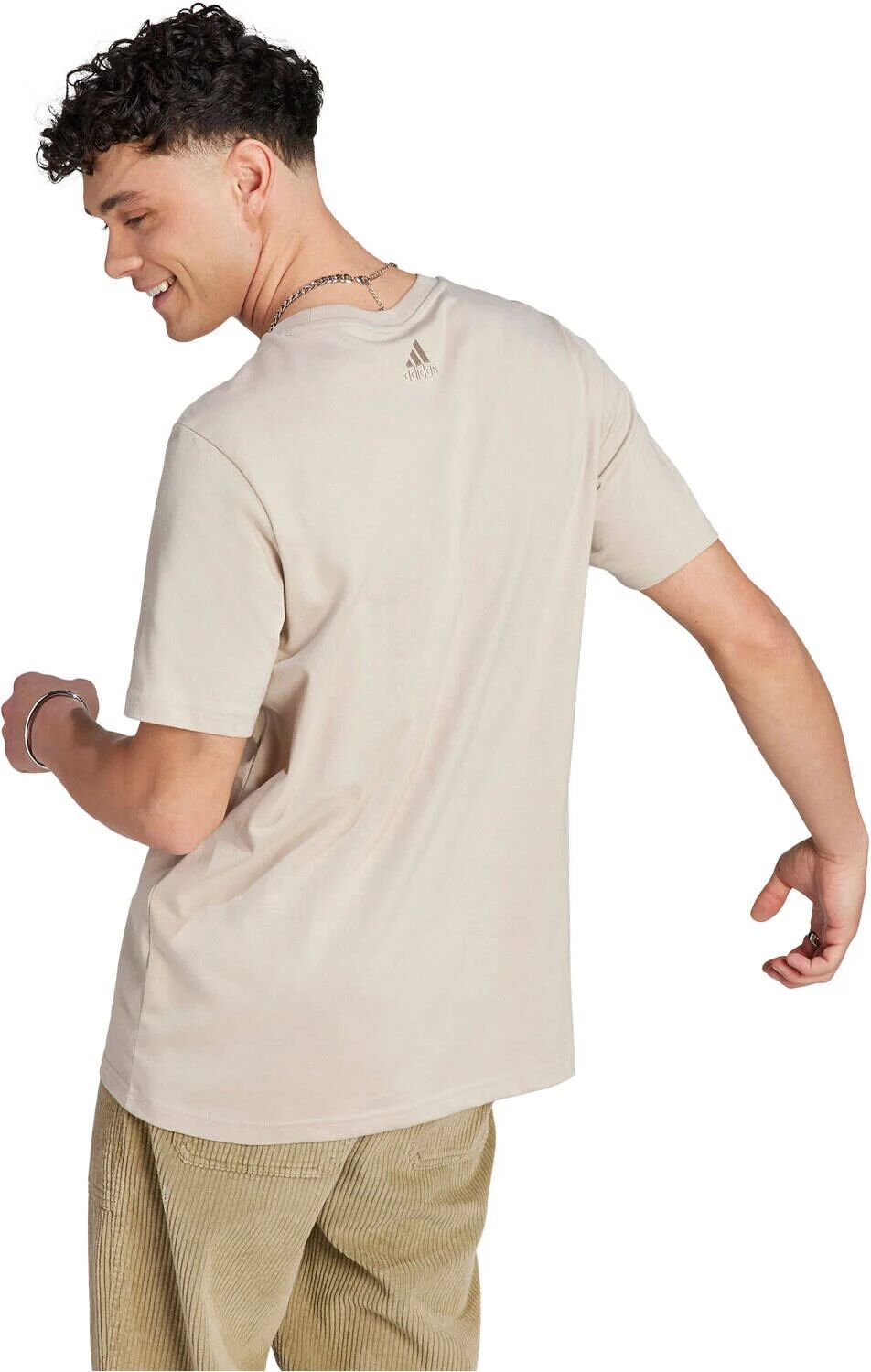 Adidas big logo camiseta manga corta hombre Beige (S)