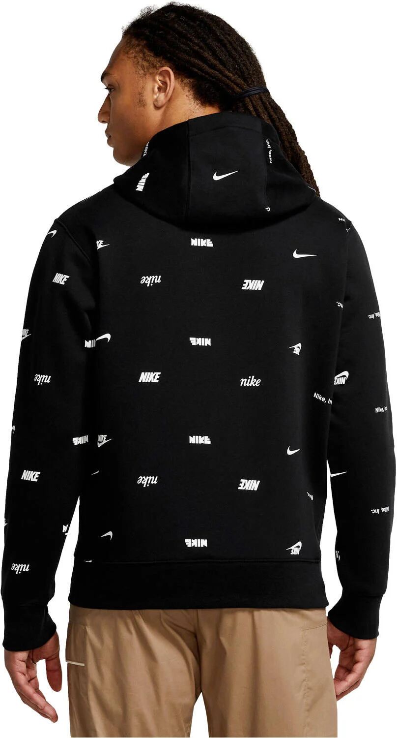 Nike club all over print sudadera hombre Negro (XL)