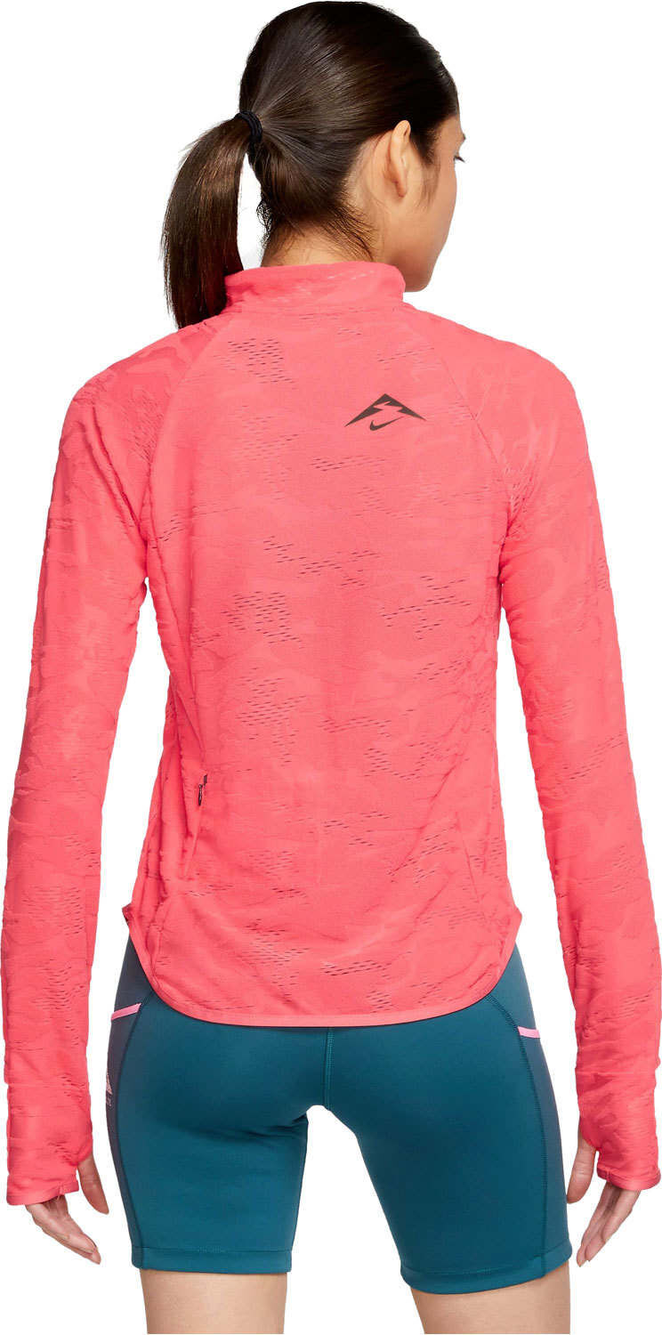 Nike trail camisetas trail running manga larga mujer Rosa (L)