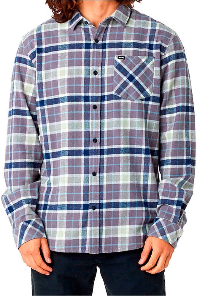 Rip Curl checked in flannel camisa manga larga hombre Gris (M)