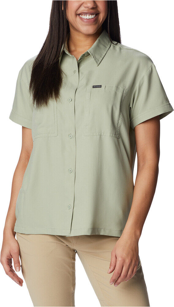 Columbia silver ridge utility camisa montaña manga corta mujer Verde (L)