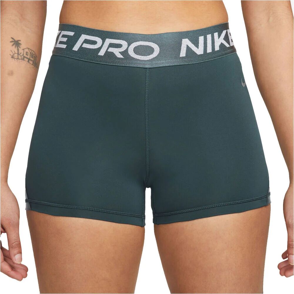 Nike dri-fit pro 3 in pantalones y mallas cortas fitness mujer Verde (M)