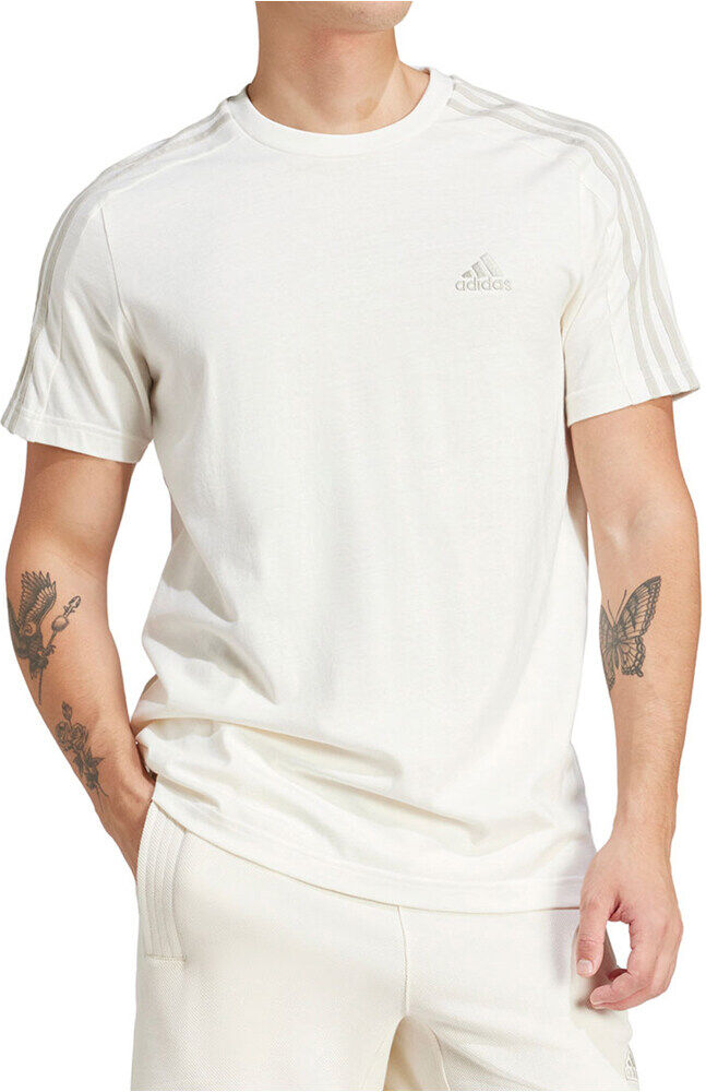 Adidas 3 stripes camiseta manga corta hombre Blanco (XL)