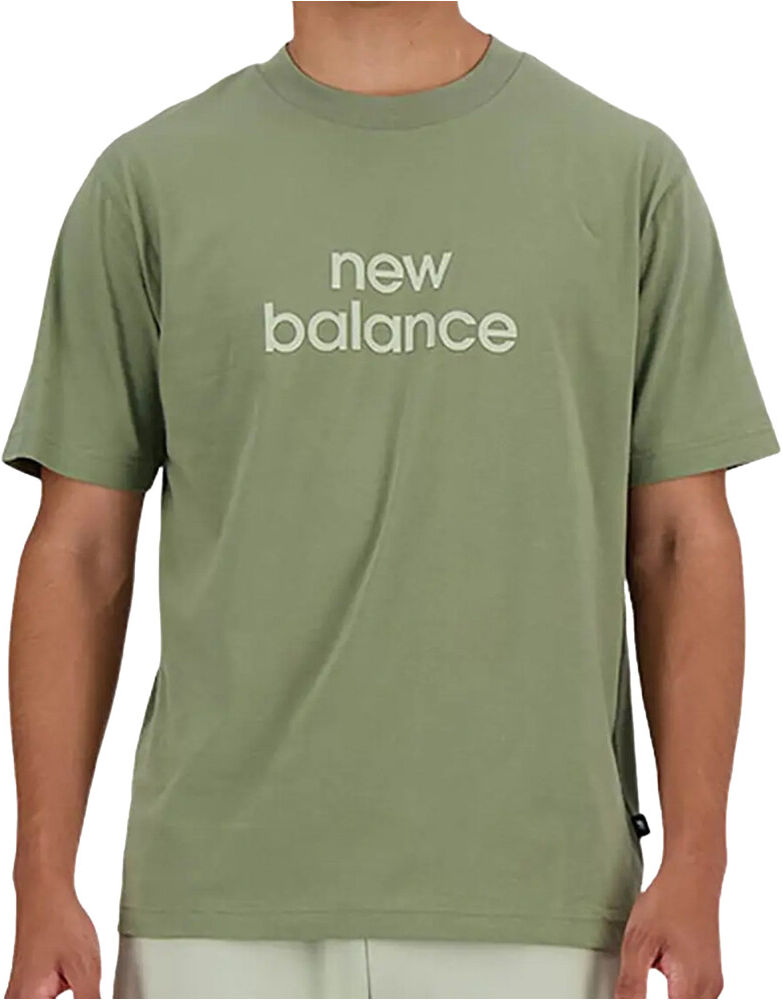 New Balance linear logo camiseta manga corta hombre Verde (S)