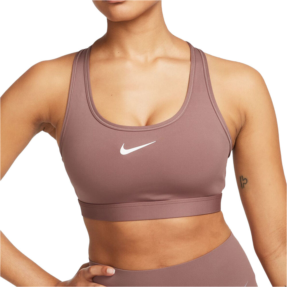 Nike swosh medium support sujetadores deportivos Marron (XS)