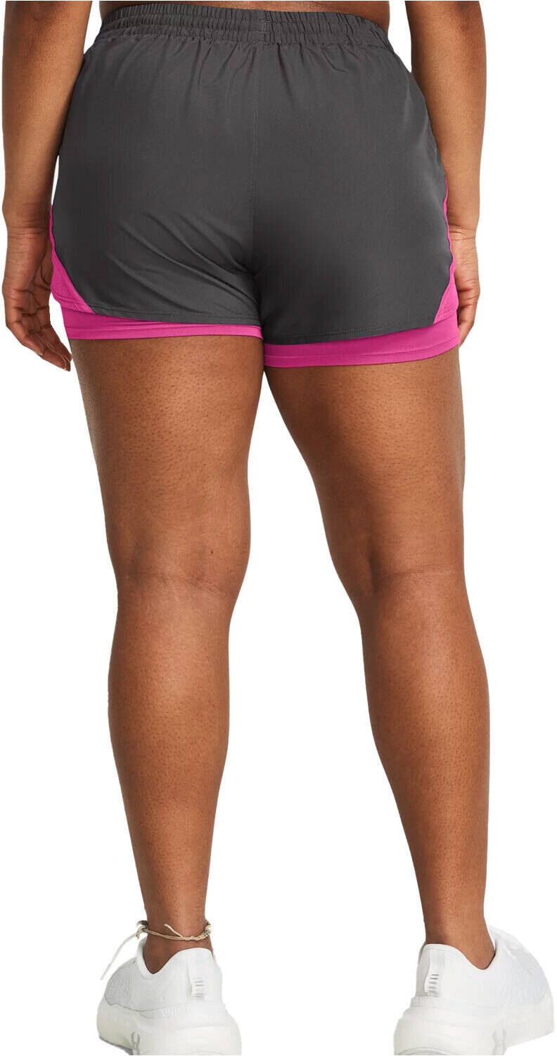 Under Armour ua fly by 2in1 short pantalón running mujer Gris (XS)