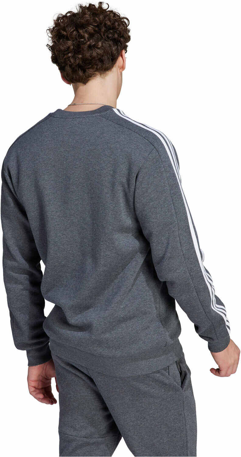 Adidas essentials fleece 3 bandas sudadera hombre Gris (XS)