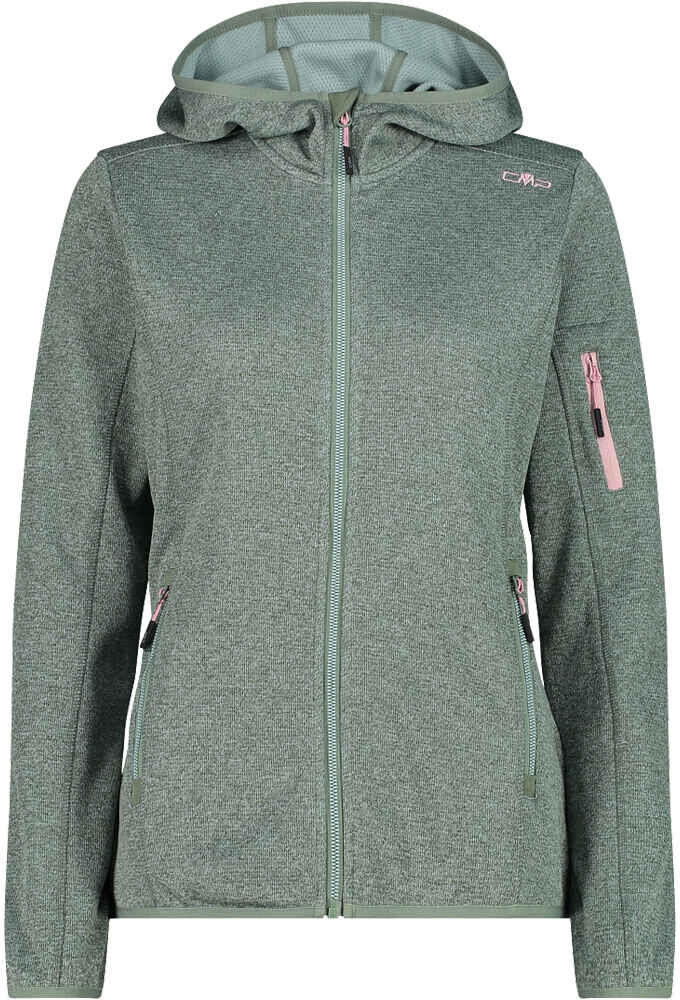 Cmp woman jacket fix hood forro polar mujer Verde (36)