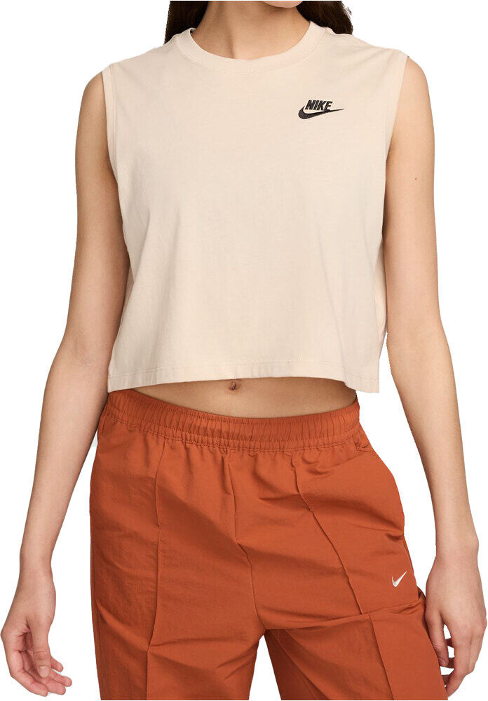 Nike sportswear club camiseta manga corta mujer Beige (M)