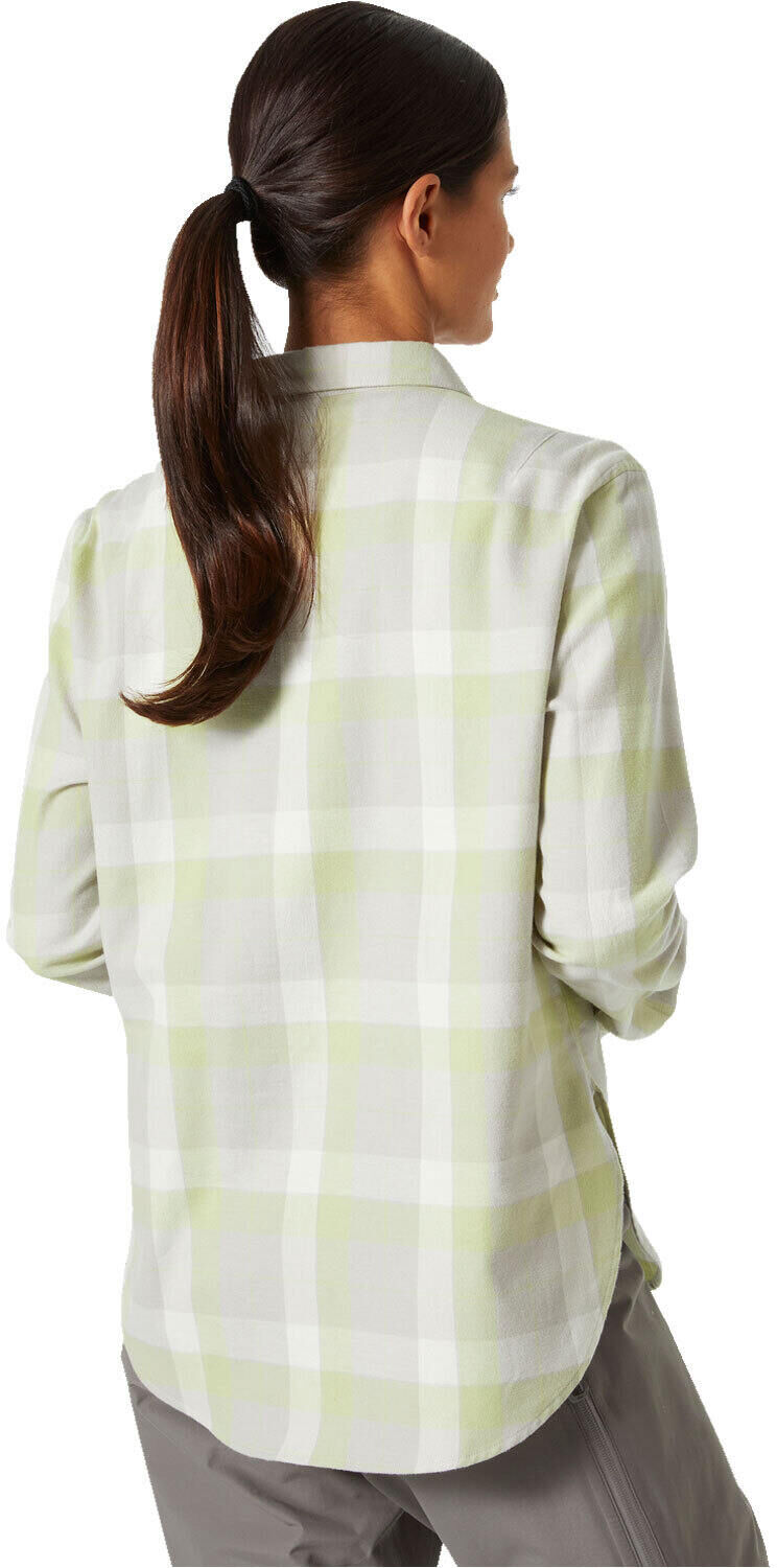 Helly Hansen lokka organic flannel camisa montaña manga larga mujer Verde (XL)