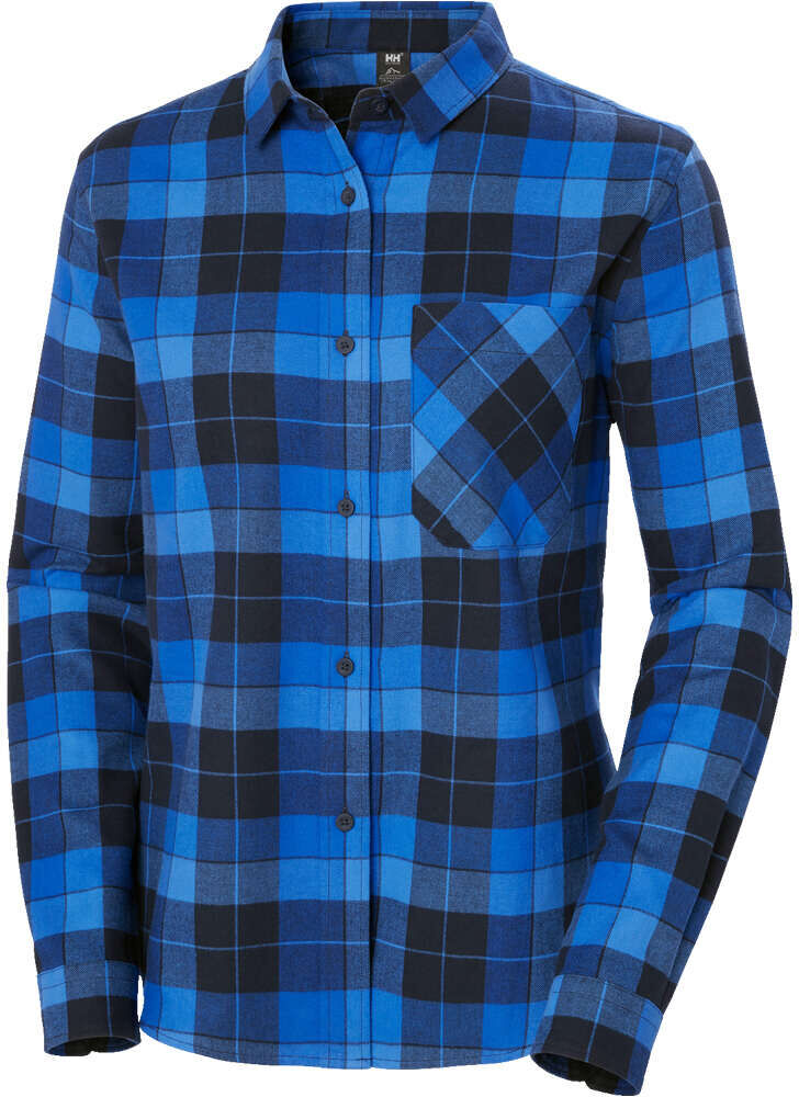 Helly Hansen lokka organic flannel camisa montaña manga larga mujer Marino