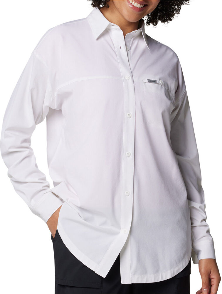 Columbia boundless trek camisa montaña manga larga mujer Blanco (M)