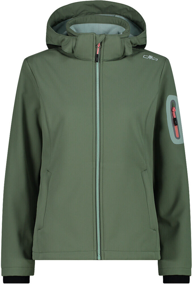 Cmp woman jacket zip hood chaqueta softshell mujer Verde (40)