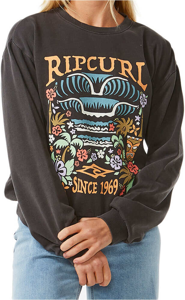 Rip Curl tiki tropic sudadera mujer Negro (S)