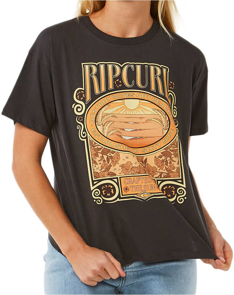 Rip Curl long days camiseta manga corta mujer Negro (M)