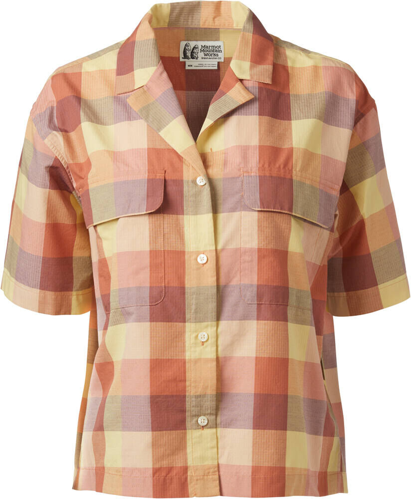 Marmot muir camp novelty camisa montaña manga corta mujer Marron (L)