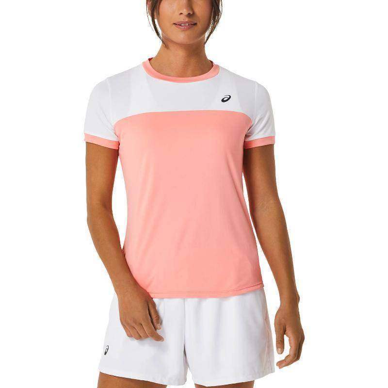 Camiseta Asics Court SS Rosa Blanco -  -S